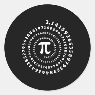 Pegatina Redonda Espiral Pi Shirt Day Math Lover