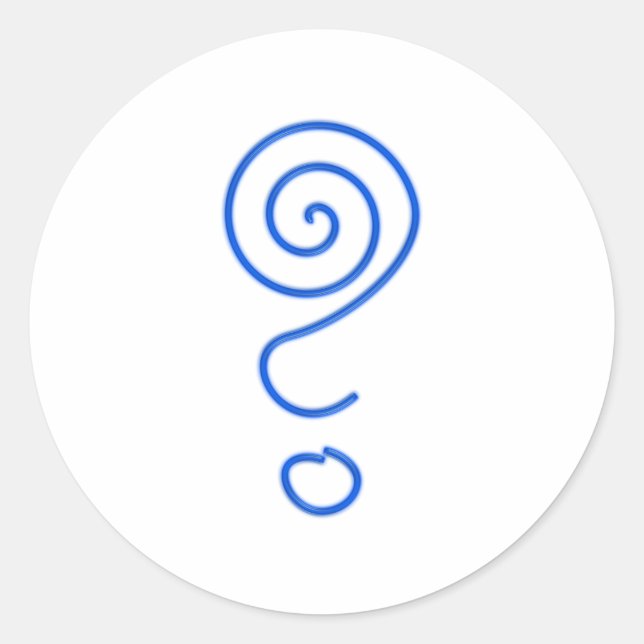 Pegatina Redonda Espiral signo de interrogación Spiralfragezeichen (Anverso)