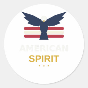 Pegatina Redonda Espíritu Americano – Águila Patriótica USA
