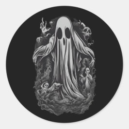 Pegatina Redonda Espíritu de Halloween 8, horrible, espeluznante, a