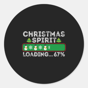 Pegatina Redonda Espíritu de Navidad Cargando 67 Seis Siete Meme Di