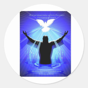 Pegatina Redonda Espíritu descendiendo como paloma