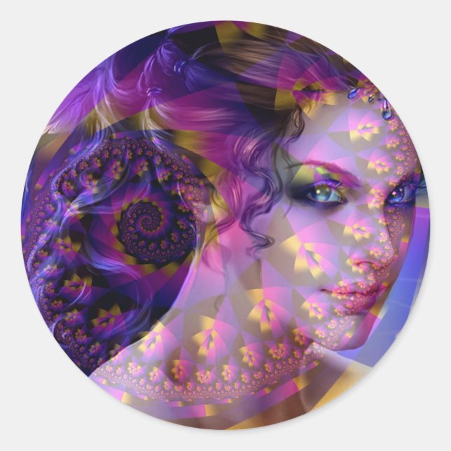 Pegatina Redonda Espíritu exótico (Anverso)