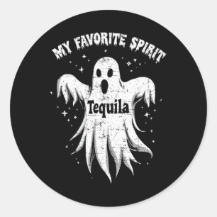 Pegatina Redonda Espíritu favorito Tequila Beber Fantasma Halloween