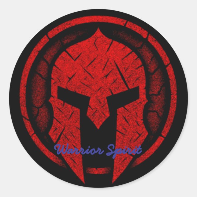 Pegatina Redonda Espíritu guerrero (Anverso)