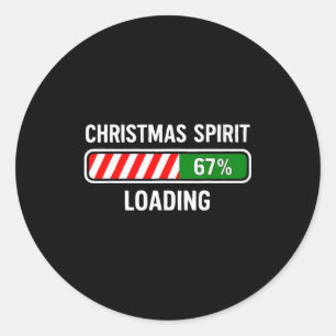 Pegatina Redonda Espíritu Navideño Cargando 67 Meme Chicos Niños Ge