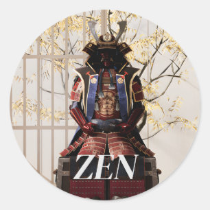 Pegatina Redonda Espíritu samurai de Japón