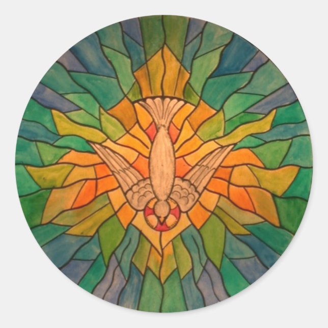 Pegatina Redonda Espíritu Santo 01 z-1 HS (Anverso)