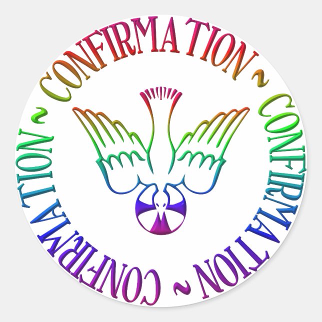 Pegatina Redonda Espíritu Santo - Confirmación (Anverso)