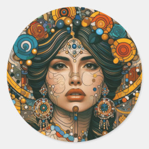 Pegatina Redonda "Espíritu vibrante"