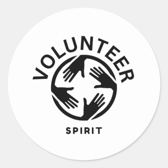 Pegatina Redonda Espíritu voluntario (Anverso)