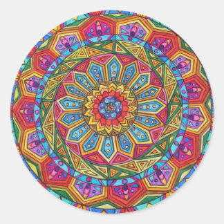 Pegatina Redonda Espíritu y alma, Mandala #10