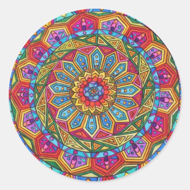 Pegatina Redonda Espíritu y alma, Mandala #10 (Anverso)