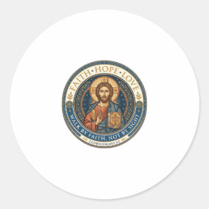 Pegatina Redonda Espiritualidad contemplativa monástica de Jesús Gr