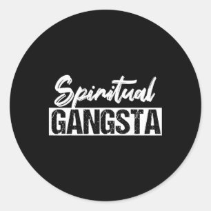 Pegatina Redonda Espiritualidad New Age Espiritualidad Yoga Gángste