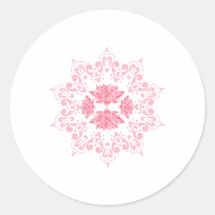 Pegatina Redonda Espiritualidad Yoga Yogui Pilates Flor de Loto Man