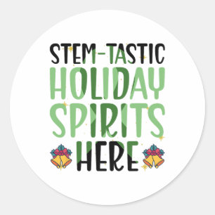 Pegatina Redonda Espíritus festivos Stem-tásticos aquí - Cristo de 