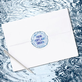 Pegatina Redonda Esplash acuático de Portland Oregon