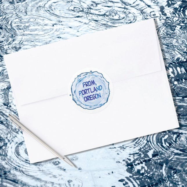 Pegatina Redonda Esplash acuático de Portland Oregon (Subido por el creador)