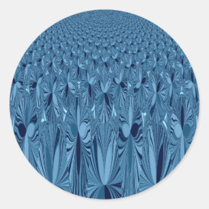 Pegatina Redonda Esplendor celeste: diseño de Rosa azul irlandés