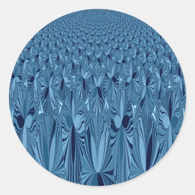 Pegatina Redonda Esplendor celeste: diseño de Rosa azul irlandés (Anverso)