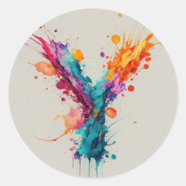 Pegatina Redonda Esplusa acuática Y