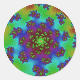 Pegatina Redonda Espolvorines florales de otoño