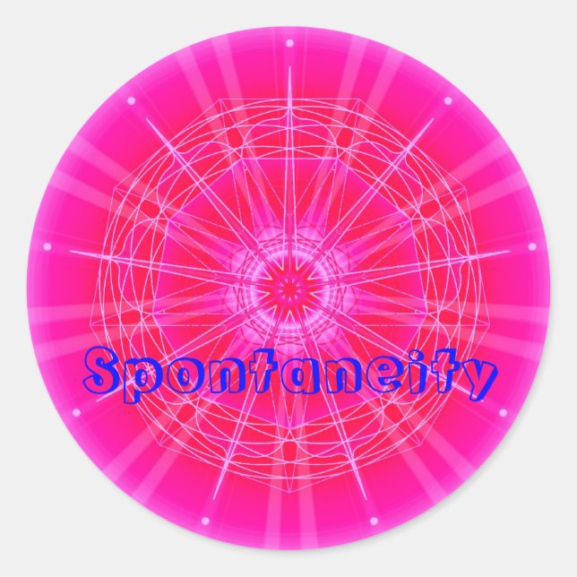 Pegatina Redonda Espontaneidad (pegatina de la virtud) (Anverso)