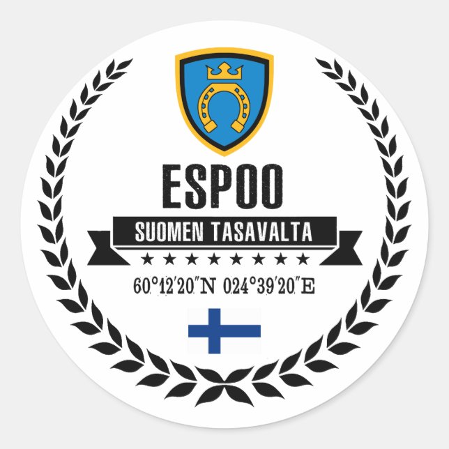 Pegatina Redonda Espoo (Anverso)