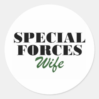 Pegatina Redonda Esposa de las fuerzas especiales