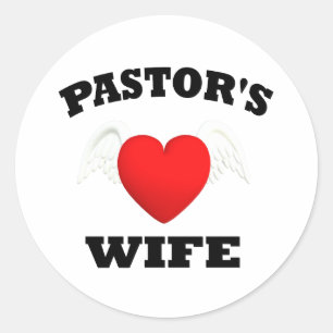 Pegatina Redonda Esposa del Pastor