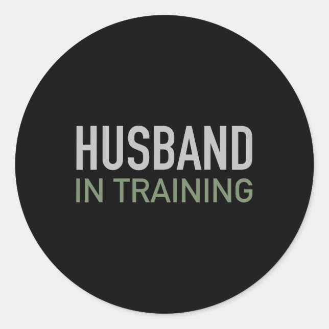Pegatina Redonda Esposo en Entrenamiento Regalo Divertido para el N (Anverso)
