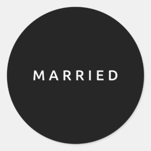 Pegatina Redonda Esposo Esposa Casado Matrimonio Boda Divertida Par