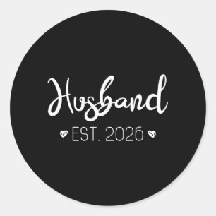 Pegatina Redonda Esposo Est 2026 Pareja Casada Fiesta de Boda