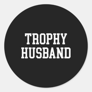 Pegatina Redonda Esposo Novio Papá Broma Divertida Trofeo Esposo 