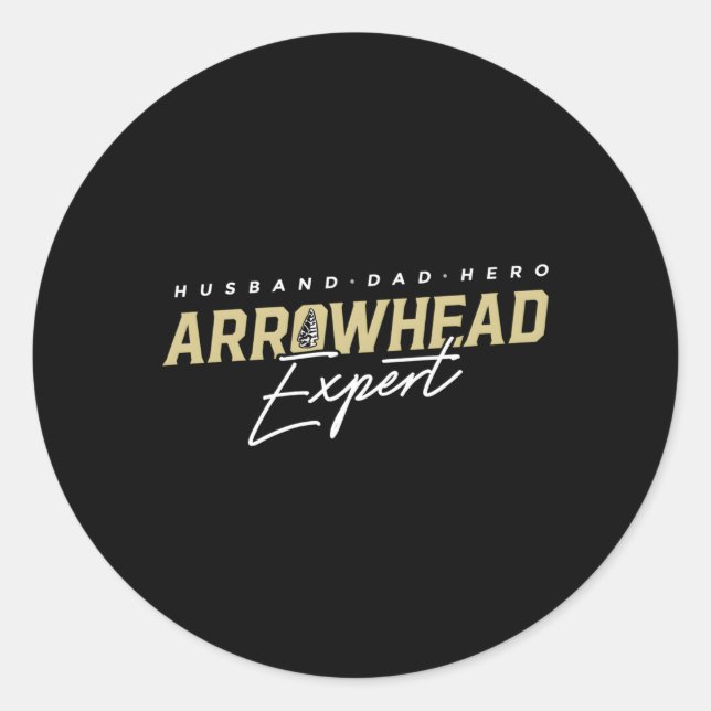 Pegatina Redonda Esposo papá Arrowhead Experto Hero Arrowhead Recop (Anverso)