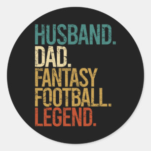 Pegatina Redonda Esposo Papá Leyenda de Fútbol Fantasía Divertido H