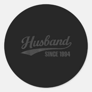 Pegatina Redonda Esposo Retro Angustiado Desde 1994 32º Aniversario