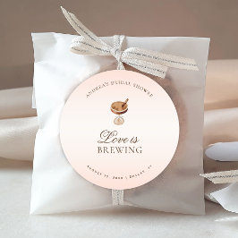 Pegatina Redonda Espresso Coffee Love está preparando la Despedida 