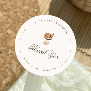 Pegatina Redonda Espresso Martini Despedida de Soltera Agradecimien