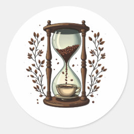 Pegatina Redonda Espresso: Un sorbo a la vez