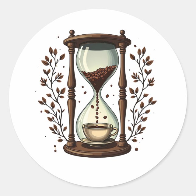 Pegatina Redonda Espresso: Un sorbo a la vez (Anverso)