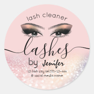 Pegatina Redonda Espumosos ojos purpurinoso de maquillaje limpiador