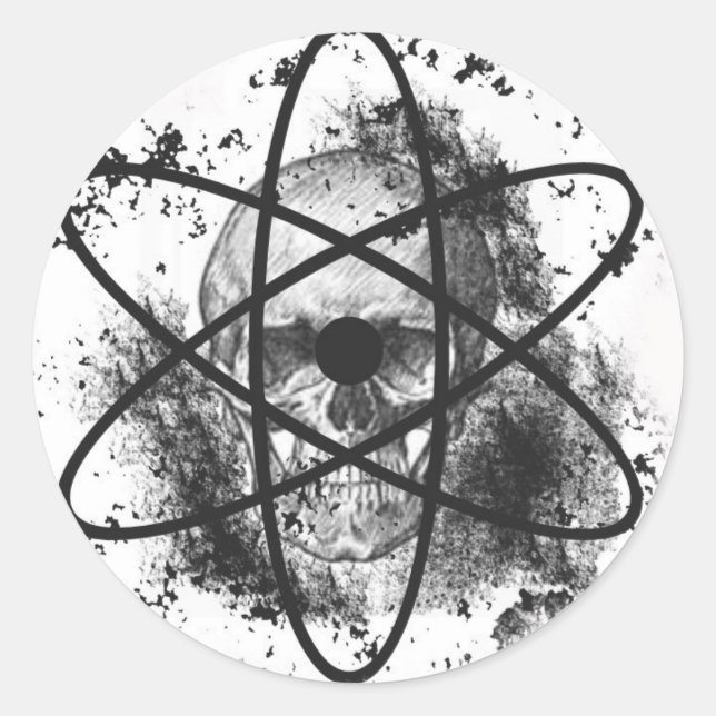 Pegatina Redonda "Esqueleto Anti Nuclear"* (Anverso)