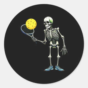 Pegatina Redonda Esqueleto de baloncesto Tee Halloween Disstuma Pic