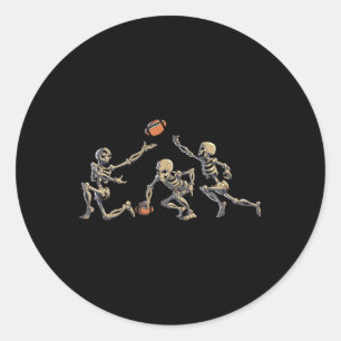 Pegatina Redonda Esqueleto de fútbol americano Halloween Hombres Pi