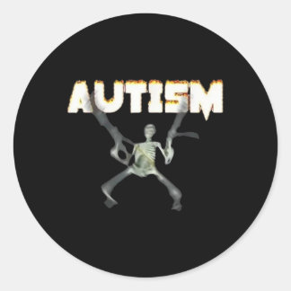 Pegatina Redonda Esqueleto de sensibilización sobre autismo - Gráfi