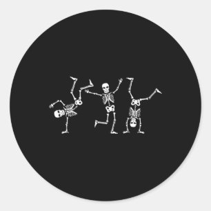 Pegatina Redonda Esqueletos bailarines Dance Challenge Halloween Sc