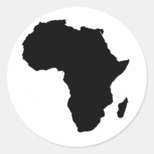 Pegatina Redonda Esquema de África