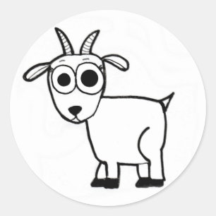 Pegatina Redonda Esquema de la cabra